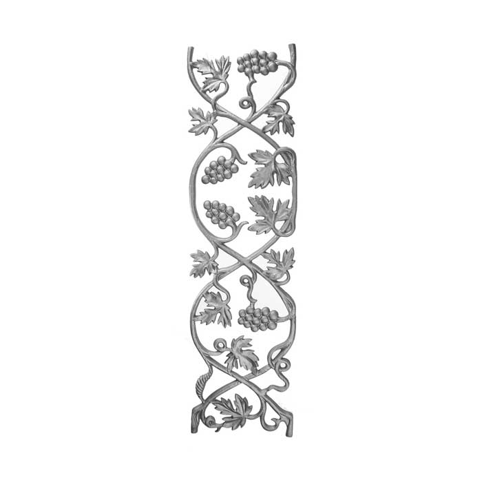 29" Tall, 7-3/4" Wide Cast Iron Panel, Vineyard Style, Double Faced
