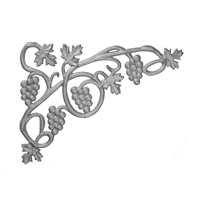 DISCONTINUED - 12" Tall Cast Iron Corner Bracket, Vineyard Style, Double Faced