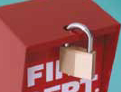 Lock Box, Padlock Style, Bright Red Faceplate, 5-3/8" Tall