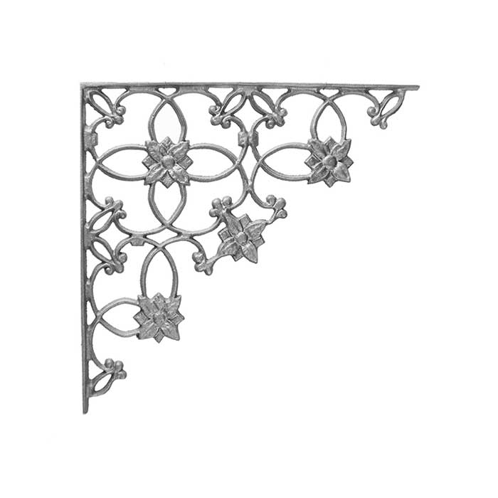 14-1/2" Tall Cast Iron Corner Bracket, Wedding Ring Style, Double Faced