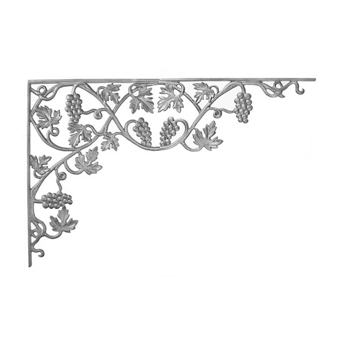 21-1/4" Tall 2 Piece Cast Iron Corner Bracket, Vineyard Style, Double Faced