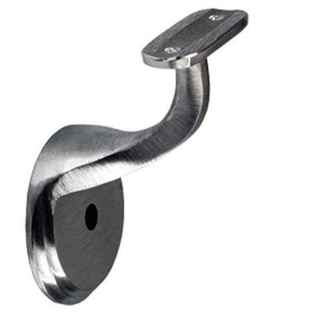 Flat Saddle Wall Mount Handrail Brackets in Satin Stainless