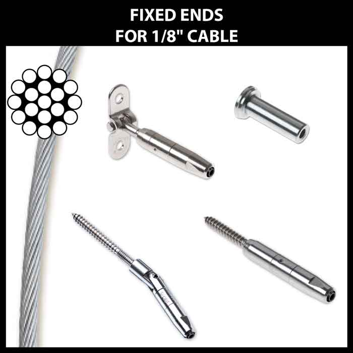 Fixed Ends for 1/8" CableRail
