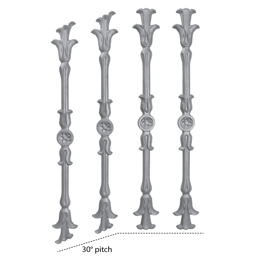 Elegant Doric Style, Cast Iron Railing Balusters