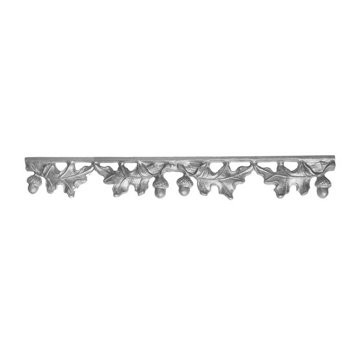 2-1/2" Tall Cast Iron Valance, Curly Oak Style, Double Faced