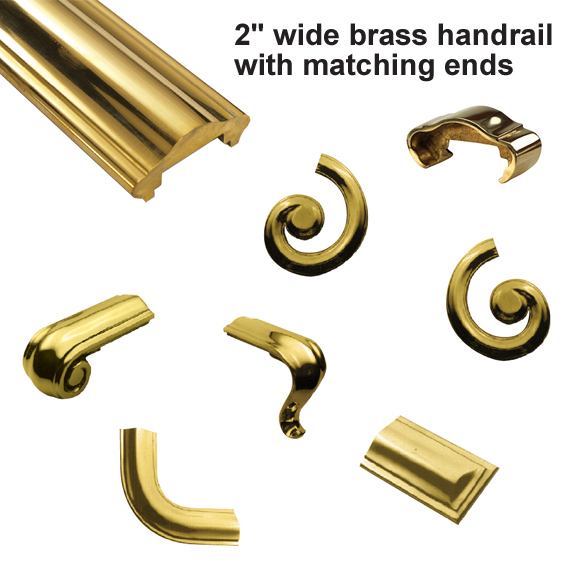 2" Brass Handrail Ends