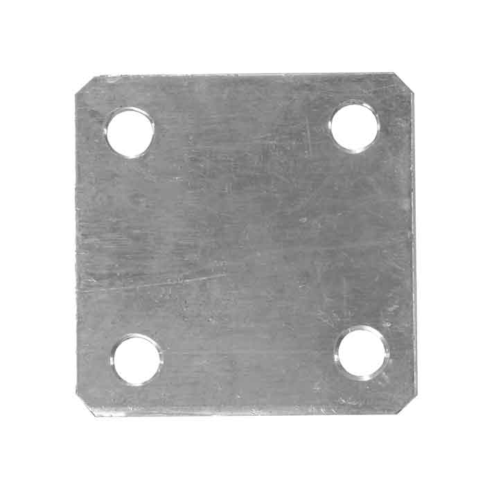 3" sq. Aluminum Base Plate, 3/8" dia. Holes, 5/32" Thick