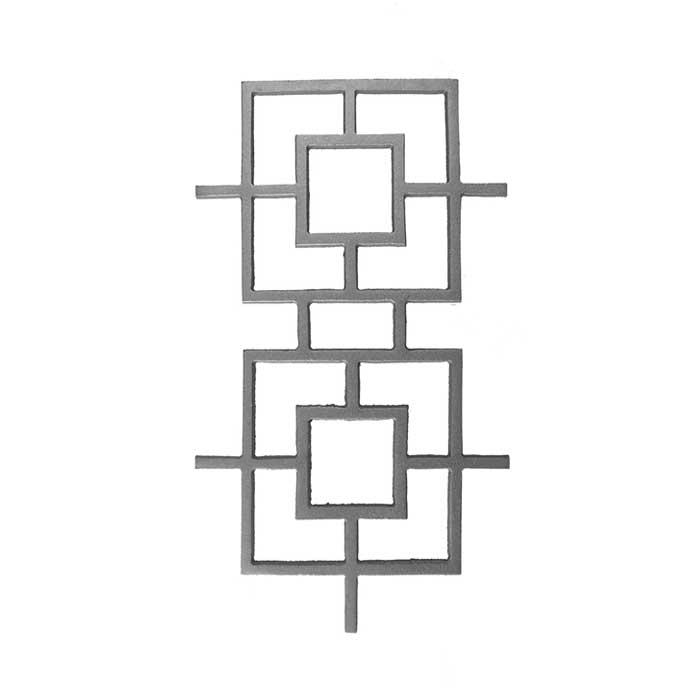 18-1/2" Tall Cast Iron Panel, Modern Style, Double Faced
