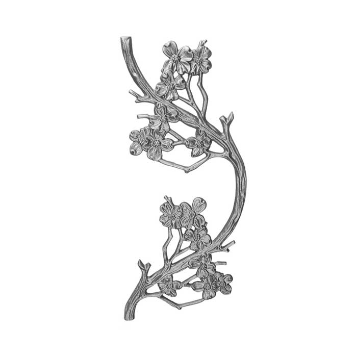 18-1/2" Tall Cast Iron Panel, Dogwood Style, Double Faced