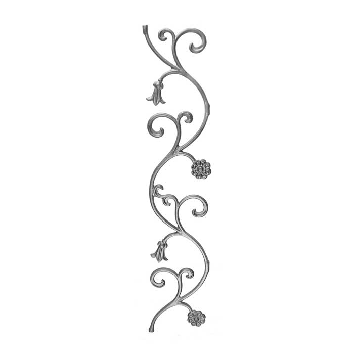 31-1/2" Tall Cast Iron Panel, Bell Flower Style, Double Faced