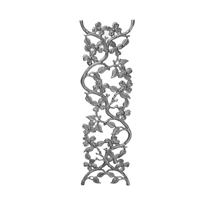 26-1/4" Tall Cast Iron Panel, Dogwood Style, Double Faced
