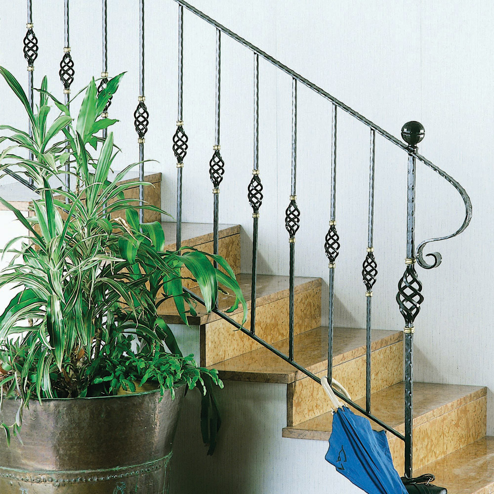 Stair Railing with Cages on Bar Balusters