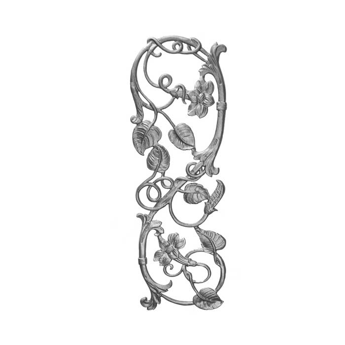 28-1/2" Tall Cast Iron Panel, Morning Glory Style, Double Faced