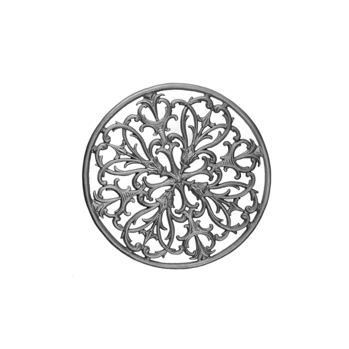 22-1/4" dia. Cast Iron Circle with Intricate Scroll Pattern, Single Faced