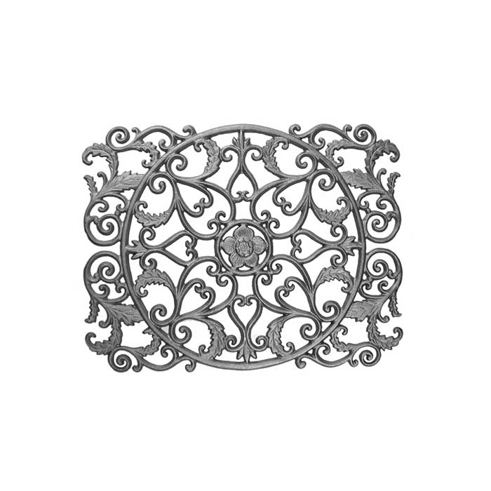 16-3/4" Tall Cast Iron Panel w/Leaves and Scrolls, Double Faced