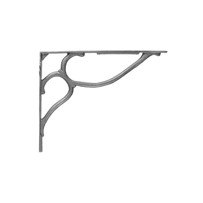 10" Tall Cast Iron Corner Bracket with 2 Simple Scrolls, Double Faced