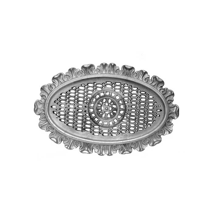 21-1/2" wide x 13-3/4" tall Cast Iron Oval Vent