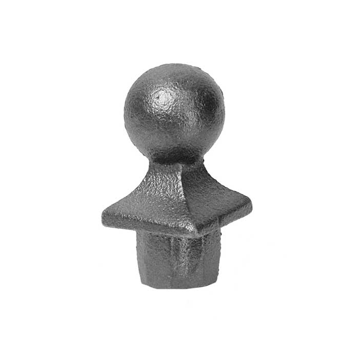 Plug Ball Finial fits in 1" sq., Cast Iron, 2-1/4" Tall, 3/4" Deep Plug