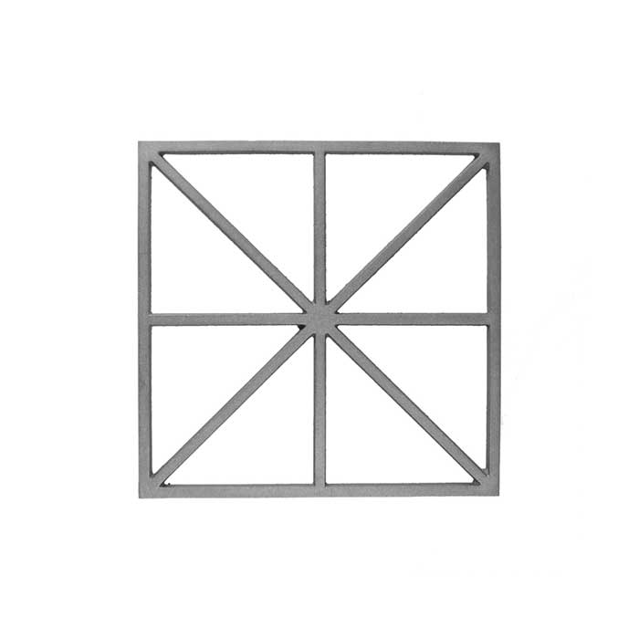 14-1/4" sq. Cast Iron Insert Panel, Single Faced