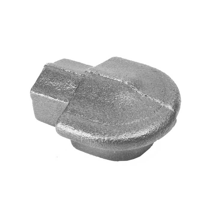 Curved Rail End Plug, Cast Iron, use with Tubular Handrail THR