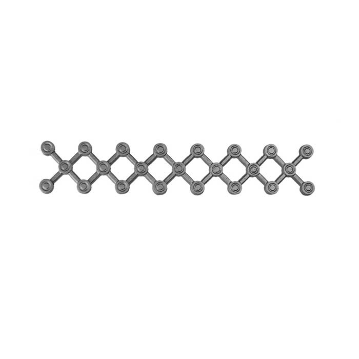 4-1/2" Tall Cast Iron Valance, Single Faced
