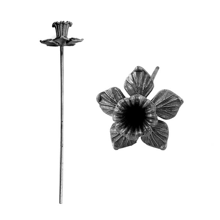 Cast Steel Daffodil with Stem, 12-5/8" Tall