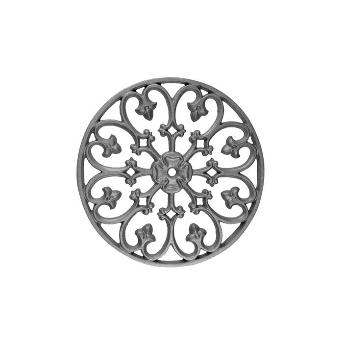 15" dia. Cast Iron Circle with Decorative Scroll Pattern, Single Faced