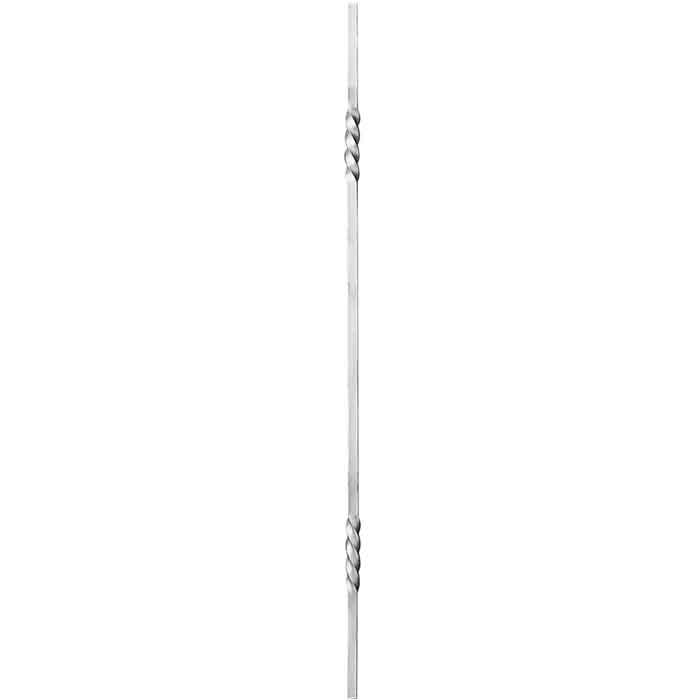 9/16" sq. Aluminum Baluster w/2 Off Center Twists