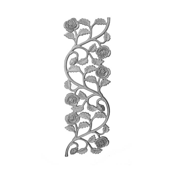 25-1/2" Tall Cast Iron Panel, Rose Style, Double Faced