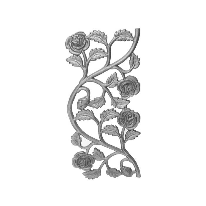 16-1/4" Tall Cast Iron Panel, Rose Style, Double Faced