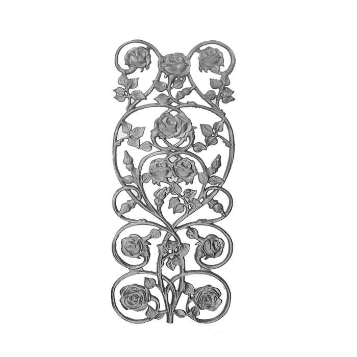 25-3/4" Tall Cast Iron Panel, Rose Style, Double Faced