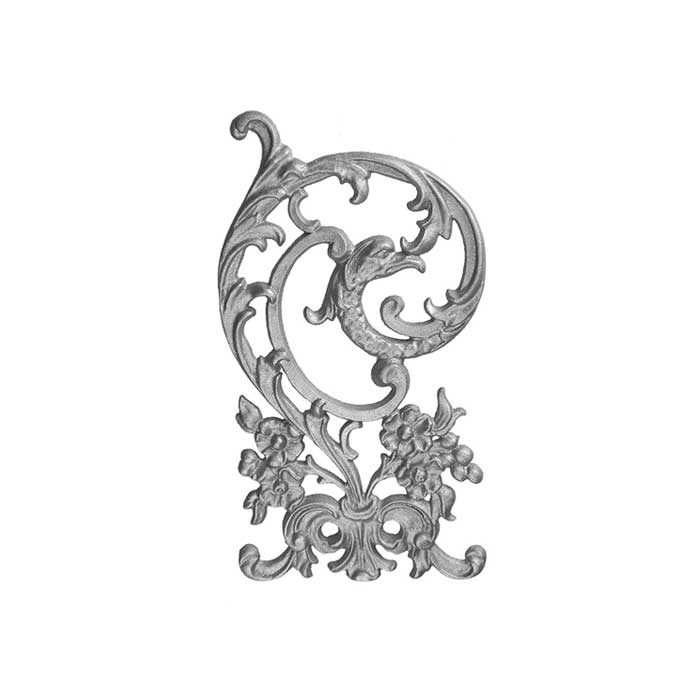15-1/2" Tall Cast Iron Panel, Bird of Paradise Style, Double Faced