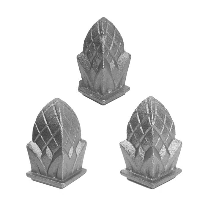 Cast Iron Pineapple Finials for 1/2", 3/4" and 1" Square Bar