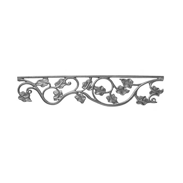 4-3/4" Tall Cast Iron Valance, Ivy Leaf Style, Double Faced