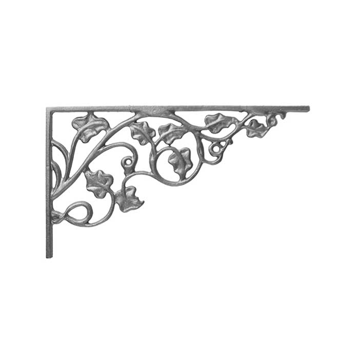 7-1/4" Tall Cast Iron Corner Bracket, Ivy Leaf Style, Double Faced