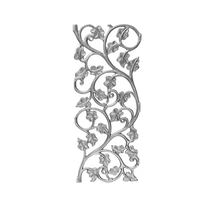 19-1/4" Tall Cast Iron Panel, Ivy Leaf Style, Double Faced