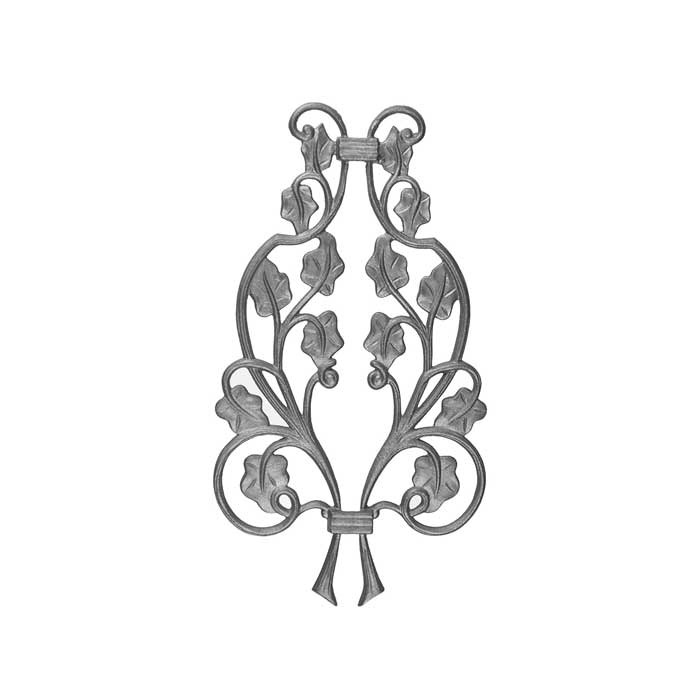Picket Casting for 1/2" sq., Cast Iron, Ivy Leaf Style, Double Faced