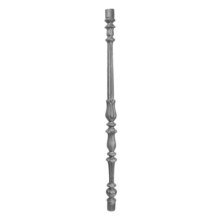 1-1/2" dia. solid end, Cast Iron Baluster w/Decorative Design, 36" Tall