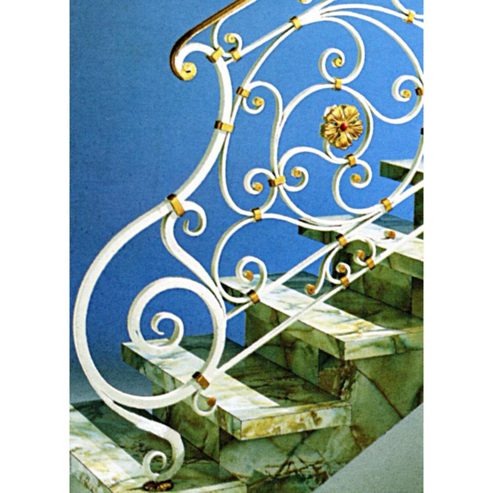 Stair Railing with Steel S-Scroll Starter Post