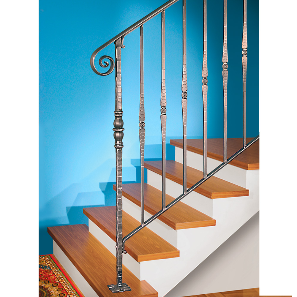 Stair Railing showing Newel Post with Decorative Center Collar