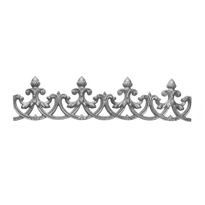 5" Tall Cast Iron Valance, Oak Style, Double Faced