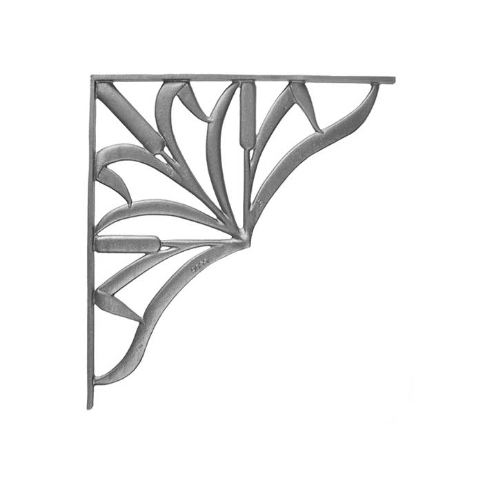 17-1/4 Tall Cast Iron Corner Bracket, Cattail Style, Double Faced