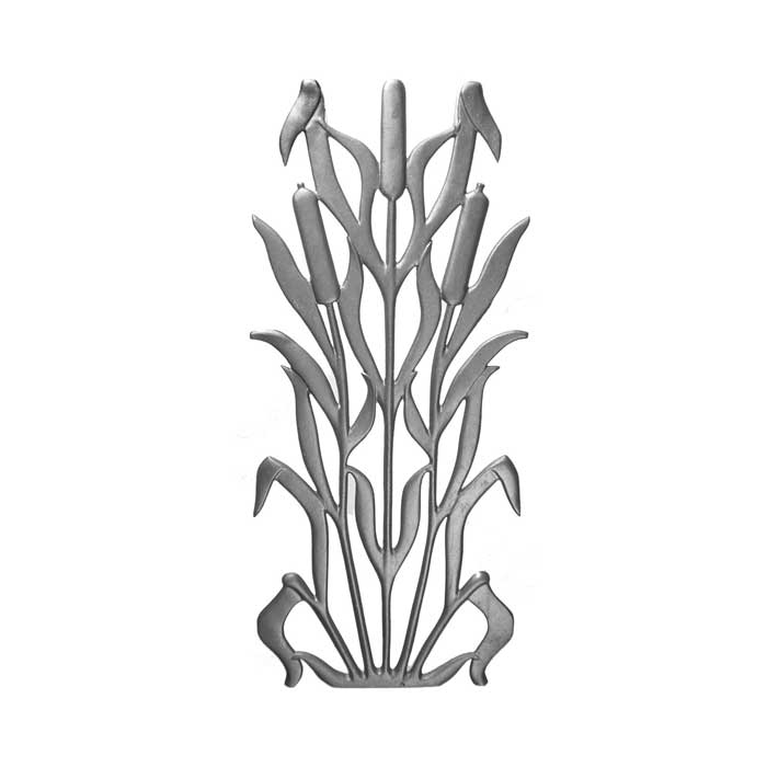 27" Tall Cast Iron Panel, Cattail Style, Double Faced