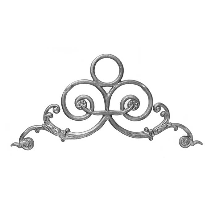 10-1/2" Tall Cast Iron Gate Crown, Pontalba Style, Double Faced