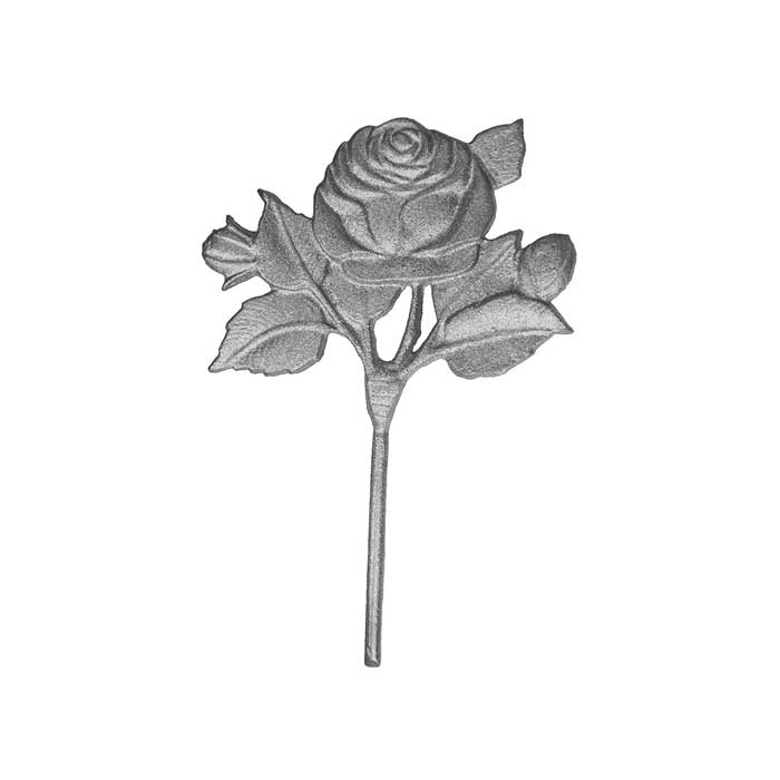 4-1/2" Tall Insert, Cast Iron, Rose Style, Double Faced
