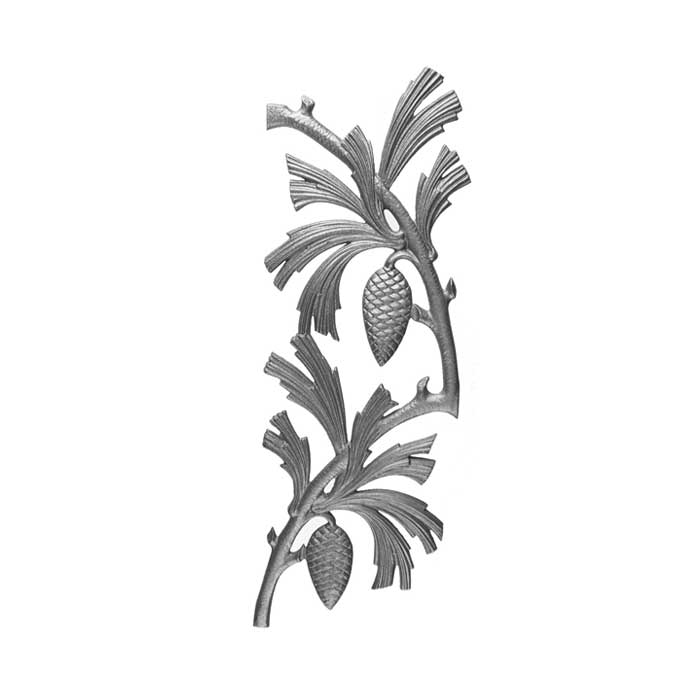 24-7/8" Tall Cast Iron Panel, Pinecone Style, Double Faced