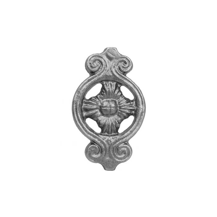 DISCONTINUED - 5-1/4" Tall x 3-1/8" W Cast Iron Rosette, Double Faced