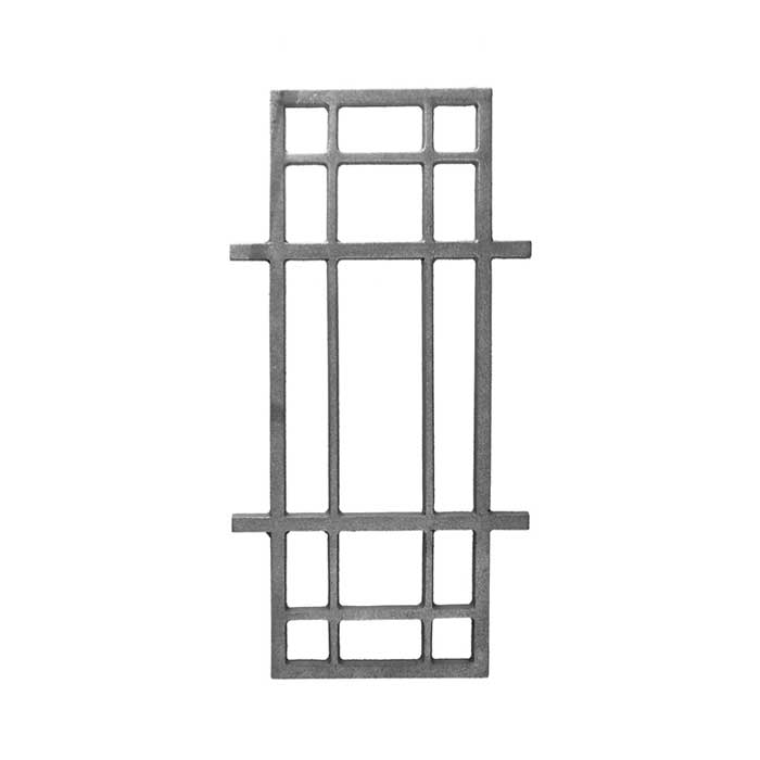 17-1/2" Tall Cast Iron Insert Panel, Modern Style, Double Faced