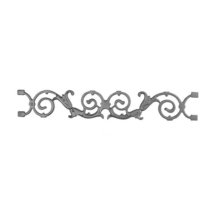 25-5/8" Wide Cast Iron Valance, Scroll and Leaf Design, Double Faced