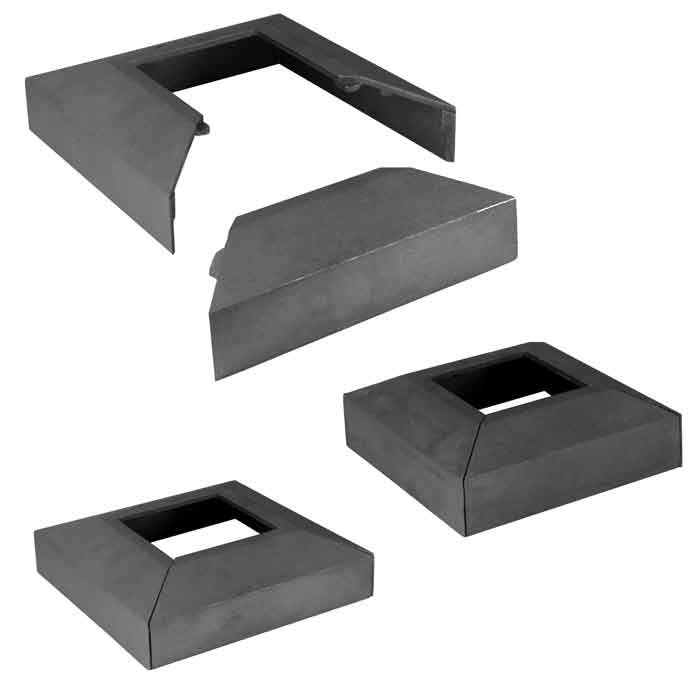 Die Cast Aluminum Split Shoes for 1-1/4", 1-1/2", 2",  2-1/2", 3" and 4" Square Posts